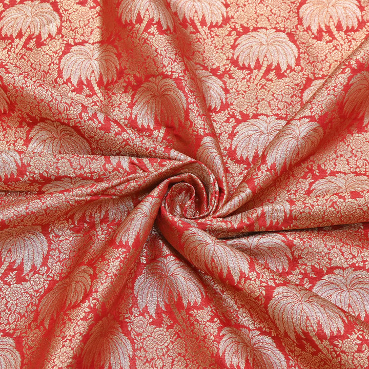 Silk Alfi Zari Brocade Fabric 44" | Luxury Traditional Designer Fabric | AS1856-09
