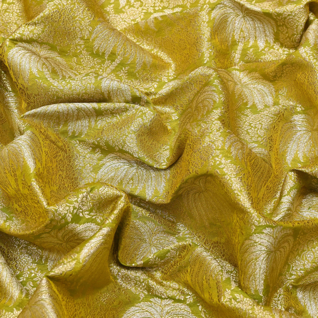 Silk Alfi Zari Brocade Fabric 44" | Luxury Traditional Designer Fabric | AS1856-10