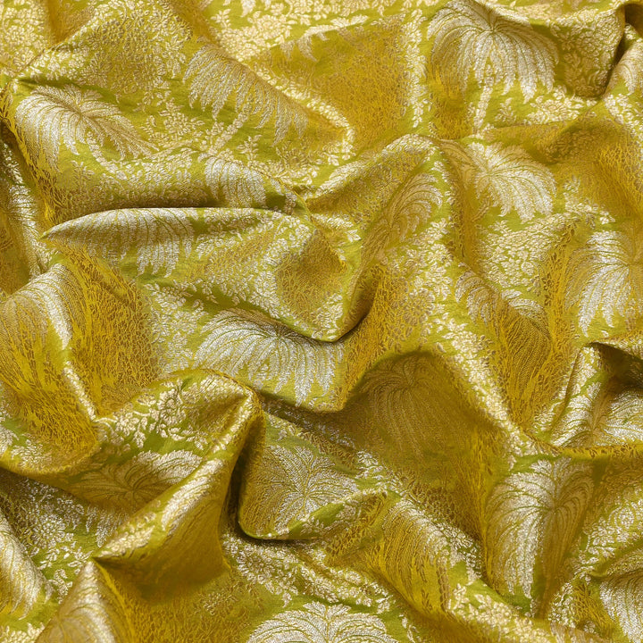 Silk Alfi Zari Brocade Fabric 44" | Luxury Traditional Designer Fabric | AS1856-10