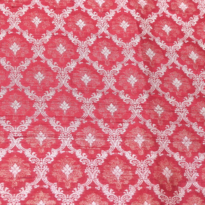 Pure Raw Silk Alfi Zari Brocade Fabric 44" | Luxury Traditional Designer Fabric | ASE001-02