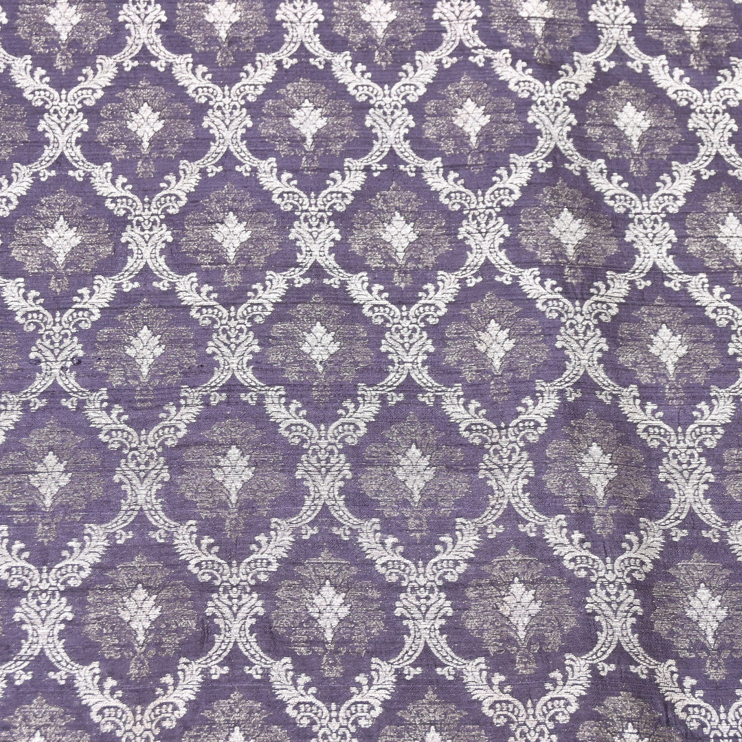 Pure Raw Silk Alfi Zari Brocade Fabric 44" | Luxury Traditional Designer Fabric | ASE001-04