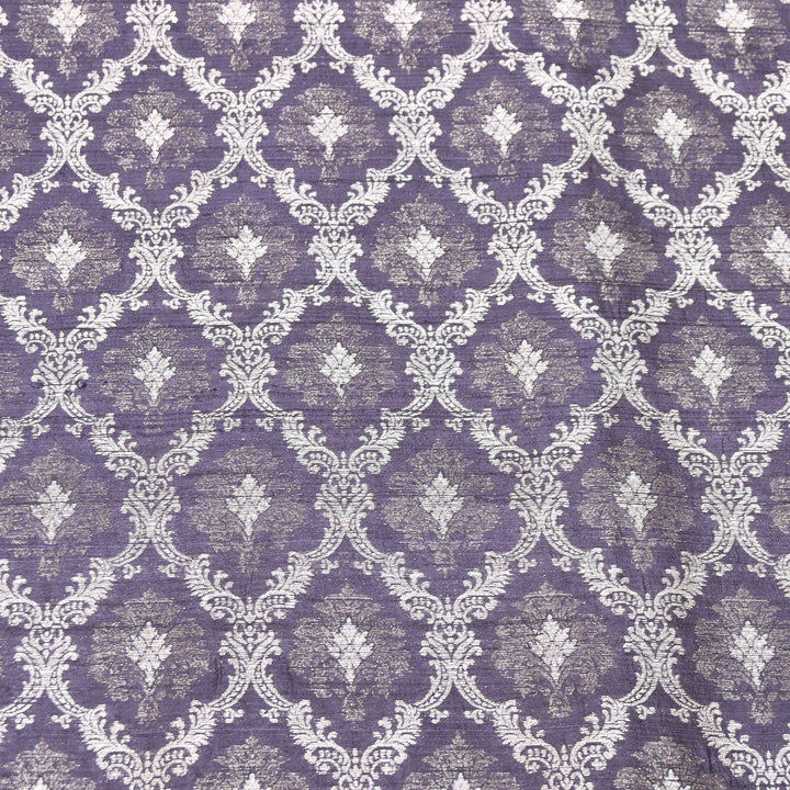 Pure Raw Silk Alfi Zari Brocade Fabric 44" | Luxury Traditional Designer Fabric | ASE001-04