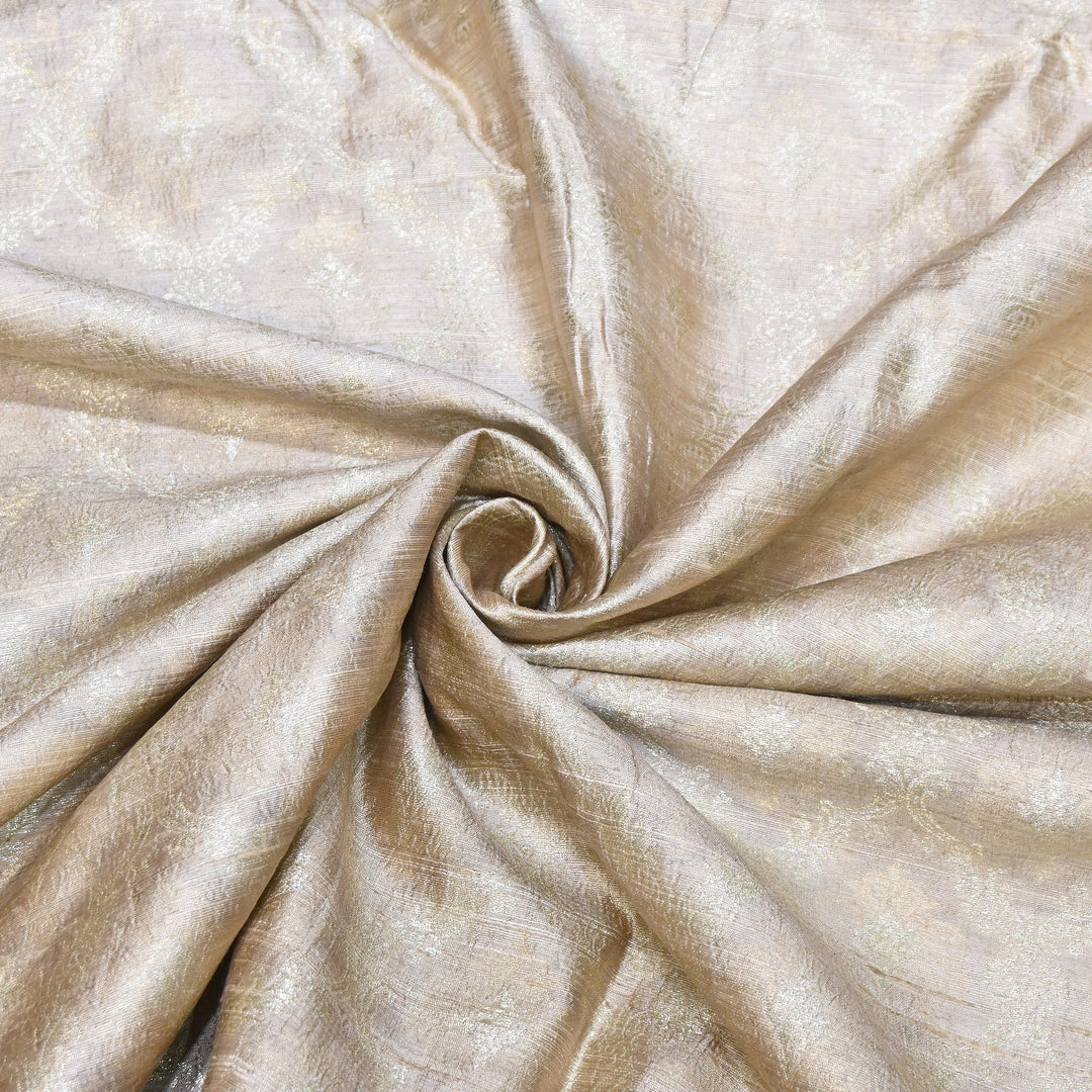 Pure Raw Silk Alfi Zari Brocade Fabric 44" | Luxury Traditional Designer Fabric | ASE001-03