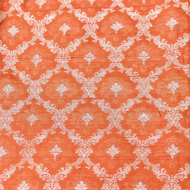 Pure Raw Silk Alfi Zari Brocade Fabric 44" | Luxury Traditional Designer Fabric | ASE001-05