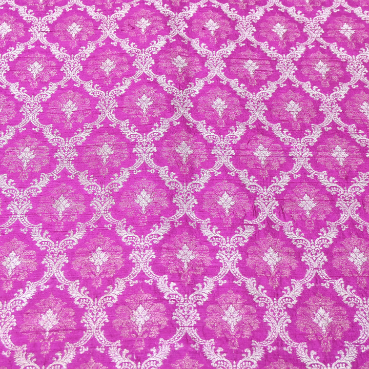 Pure Raw Silk Alfi Zari Brocade Fabric 44" | Luxury Traditional Designer Fabric | ASE001-06