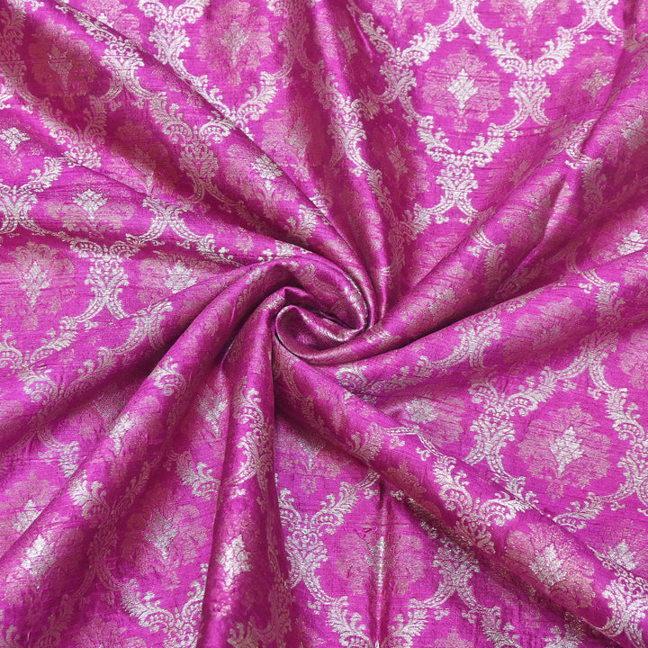 Pure Raw Silk Alfi Zari Brocade Fabric 44" | Luxury Traditional Designer Fabric | ASE001-06