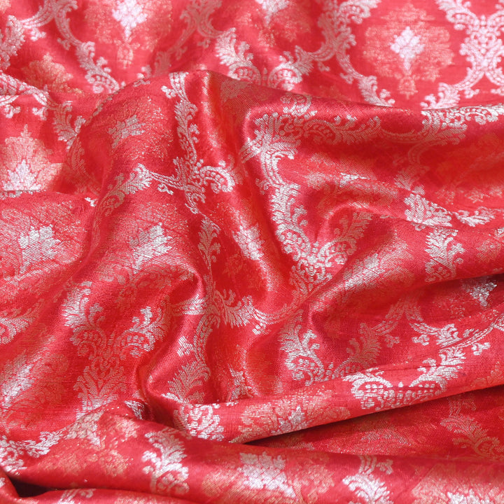Pure Raw Silk Alfi Zari Brocade Fabric 44" | Luxury Traditional Designer Fabric | ASE001-07