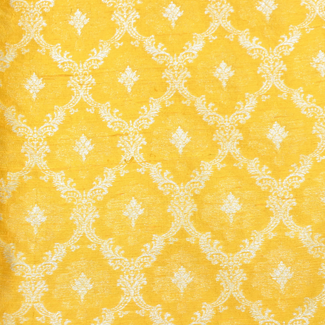 Pure Raw Silk Alfi Zari Brocade Fabric 44" | Luxury Traditional Designer Fabric | ASE001-08