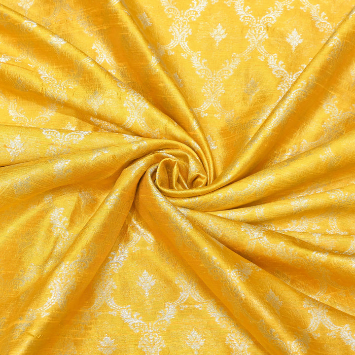 Pure Raw Silk Alfi Zari Brocade Fabric 44" | Luxury Traditional Designer Fabric | ASE001-08