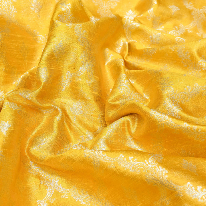 Pure Raw Silk Alfi Zari Brocade Fabric 44" | Luxury Traditional Designer Fabric | ASE001-08