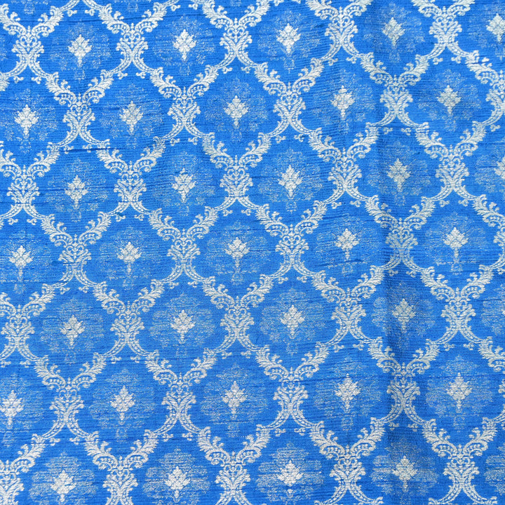 Pure Raw Silk Alfi Zari Brocade Fabric 44" | Luxury Traditional Designer Fabric | ASE001-09