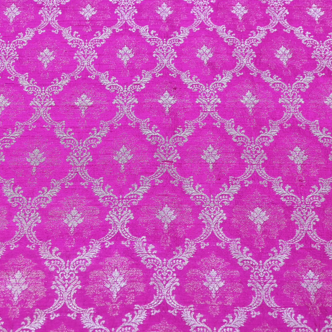 Pure Raw Silk Alfi Zari Brocade Fabric 44" | Luxury Traditional Designer Fabric | ASE001-10