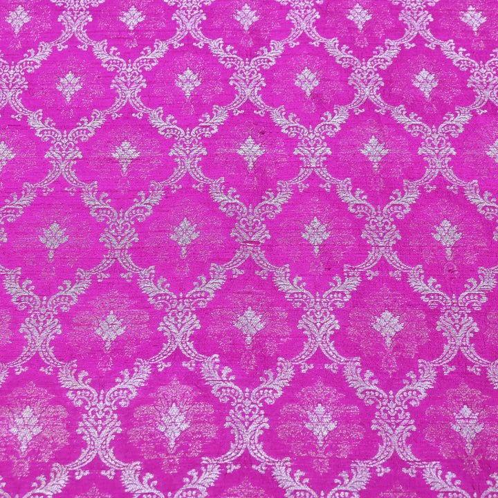 Pure Raw Silk Alfi Zari Brocade Fabric 44" | Luxury Traditional Designer Fabric | ASE001-10