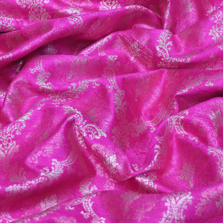 Pure Raw Silk Alfi Zari Brocade Fabric 44" | Luxury Traditional Designer Fabric | ASE001-10