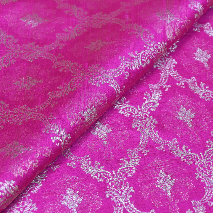 Pure Raw Silk Alfi Zari Brocade Fabric 44" | Luxury Traditional Designer Fabric | ASE001-10
