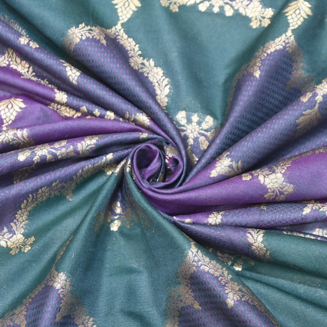 Handloom Katan Alfi Brocade Fabric 44" | Luxury Traditional Designer Fabric | RFC101-01