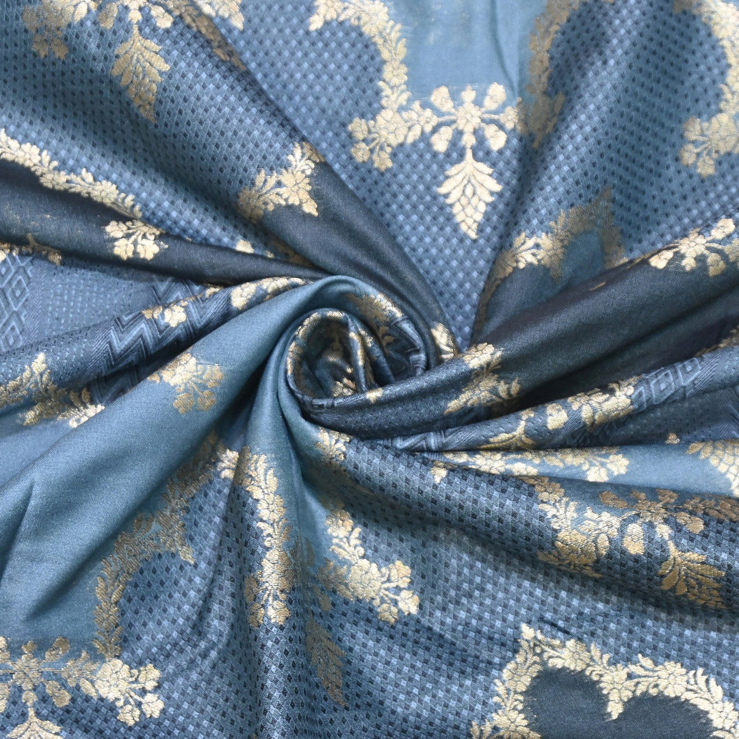Handloom Katan Alfi Brocade Fabric 44" | Luxury Traditional Designer Fabric | RFC101-02