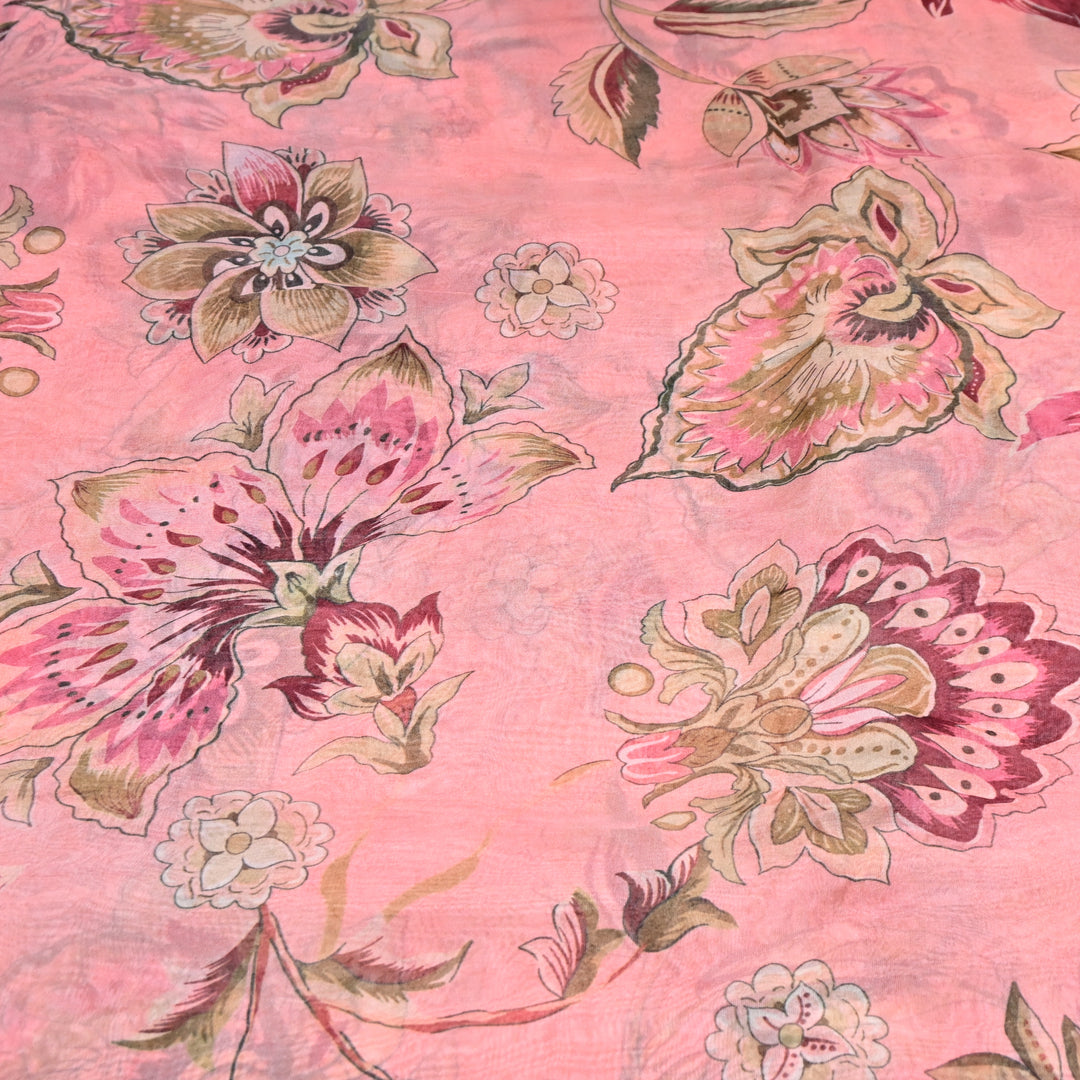 Premium Viscose Organza Digital Print Floral Designer Fabric 001665-7
