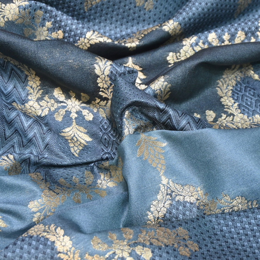 Handloom Katan Alfi Brocade Fabric 44" | Luxury Traditional Designer Fabric | RFC101-02