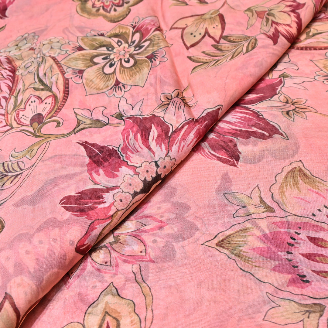 Premium Viscose Organza Digital Print Floral Designer Fabric 001665-7