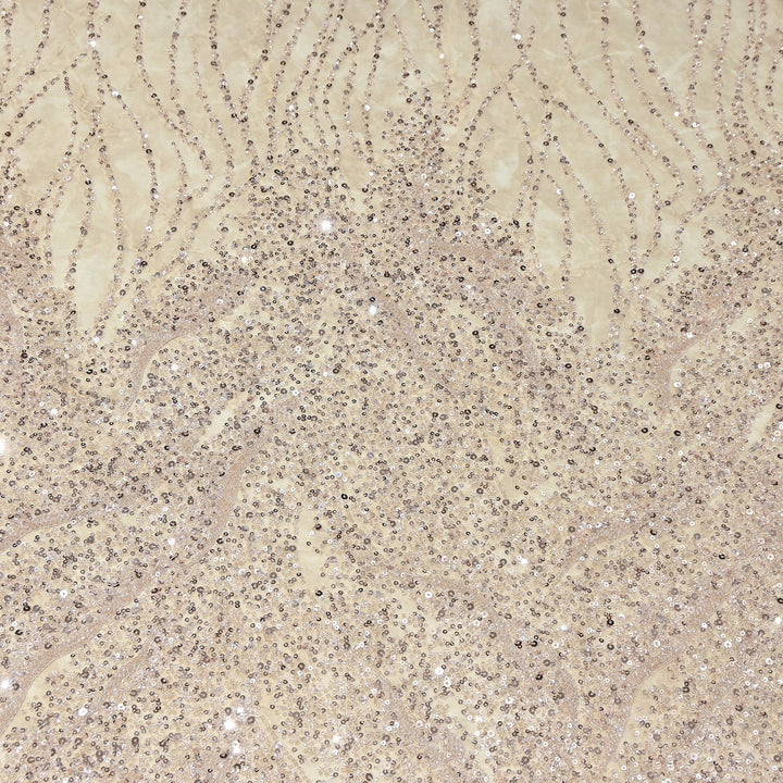Luxury Imported Heavy Cut Dana, Beads & Sequins Embroidered Net Fabric | AT18226-1