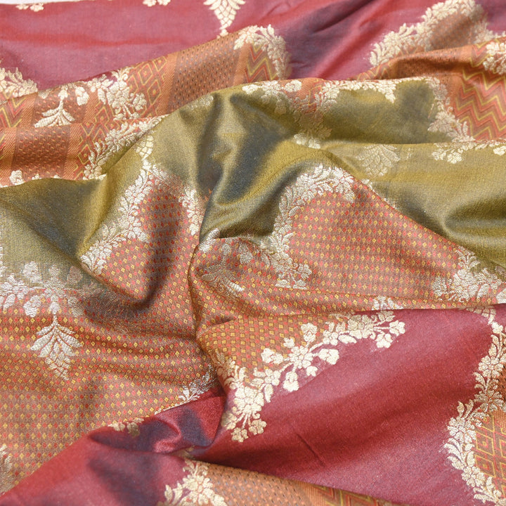 Handloom Katan Alfi Brocade Fabric 44" | Luxury Traditional Designer Fabric | RFC101-04