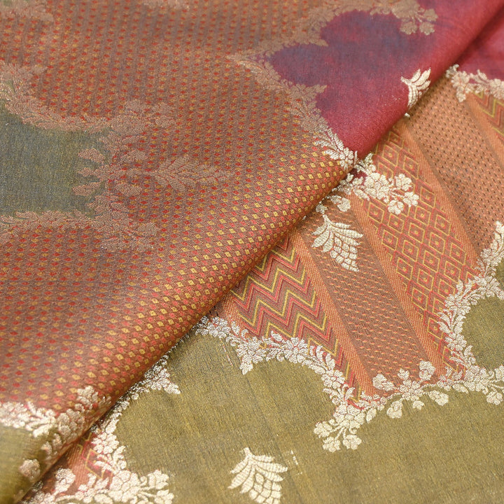 Handloom Katan Alfi Brocade Fabric 44" | Luxury Traditional Designer Fabric | RFC101-04