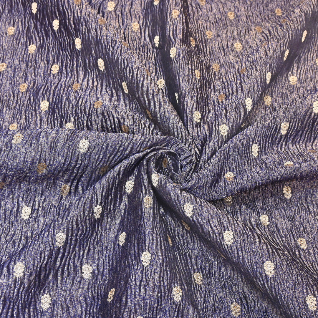 Pure Crush Tissue Zari Booti | Luxury Traditional Designer Fabric | ASE080-01