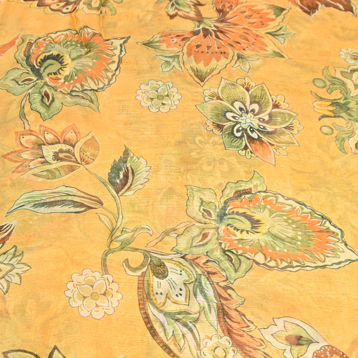 Premium Viscose Organza Digital Print Floral Designer Fabric 001665-11