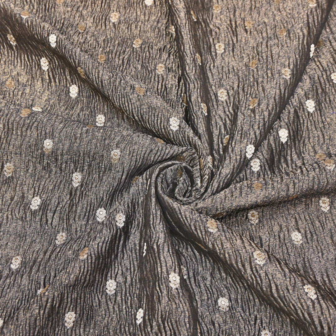 Pure Crush Tissue Zari Booti | Luxury Traditional Designer Fabric | ASE080-02