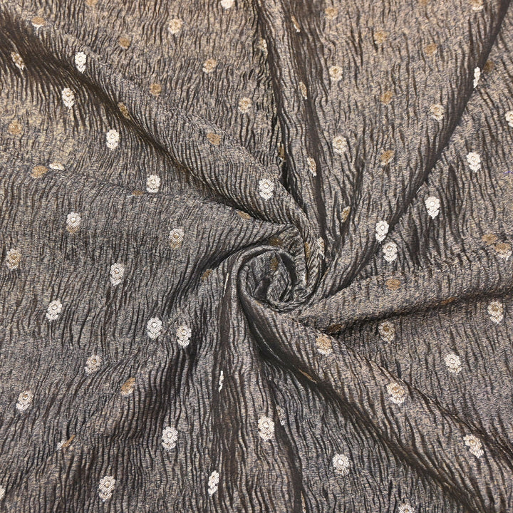 Pure Crush Tissue Zari Booti | Luxury Traditional Designer Fabric | ASE080-02