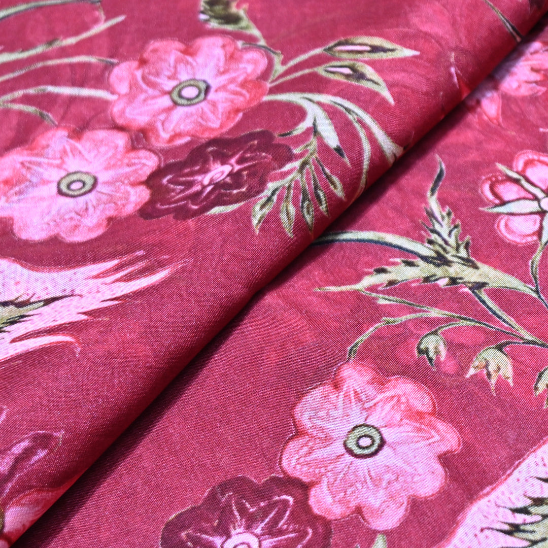 Premium Viscose Organza Digital Print Floral Designer Fabric 001665-12
