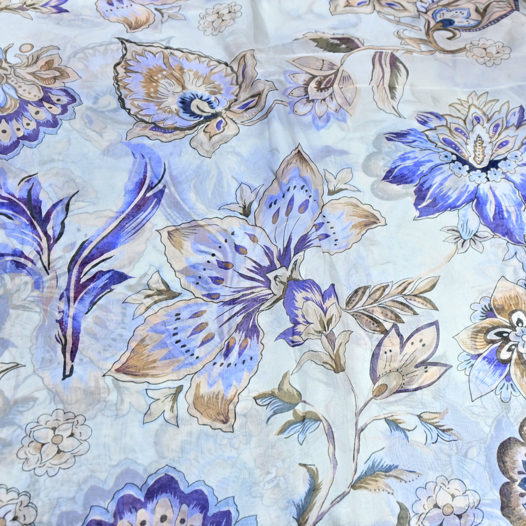 Premium Viscose Organza Digital Print Floral Designer Fabric 001665-4