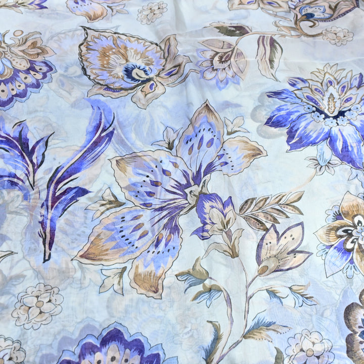Premium Viscose Organza Digital Print Floral Designer Fabric 001665-4
