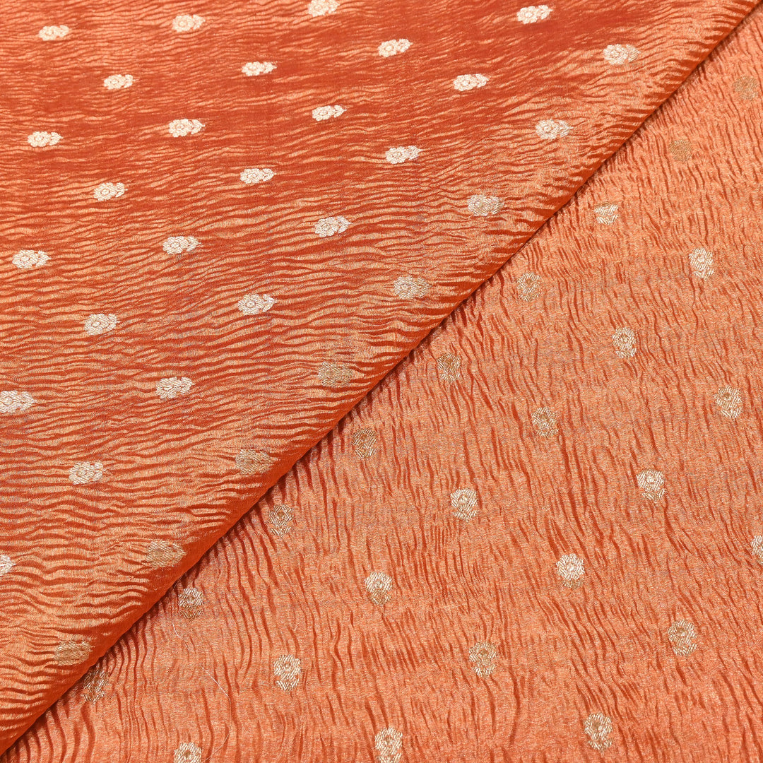 Pure Crush Tissue Zari Booti | Luxury Traditional Designer Fabric | ASE080-03