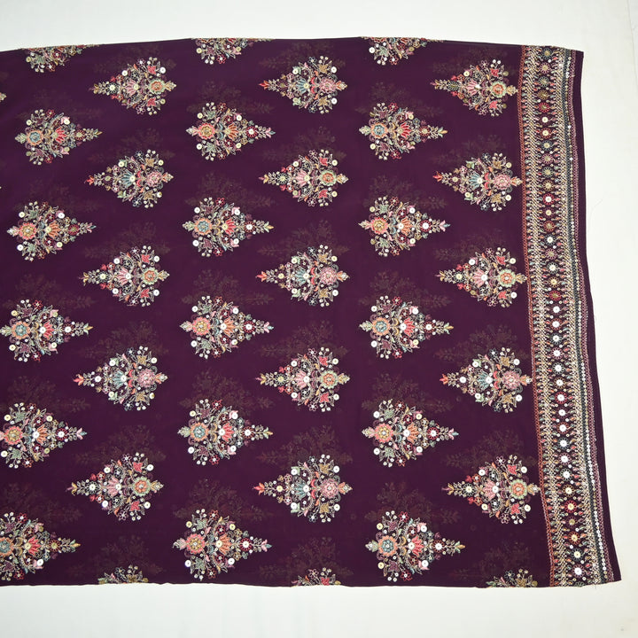 Georgette Zari Sequins Embroidery Dupatta