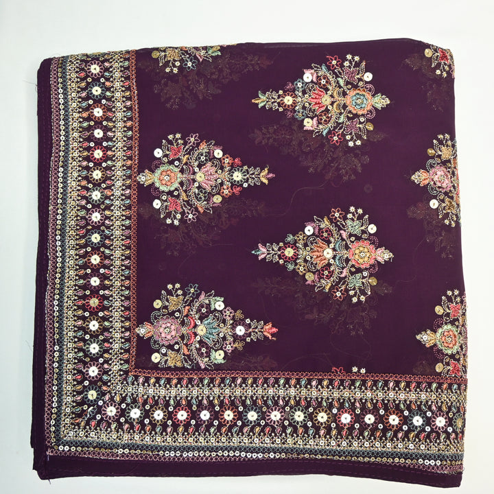 Georgette Zari Sequins Embroidery Dupatta