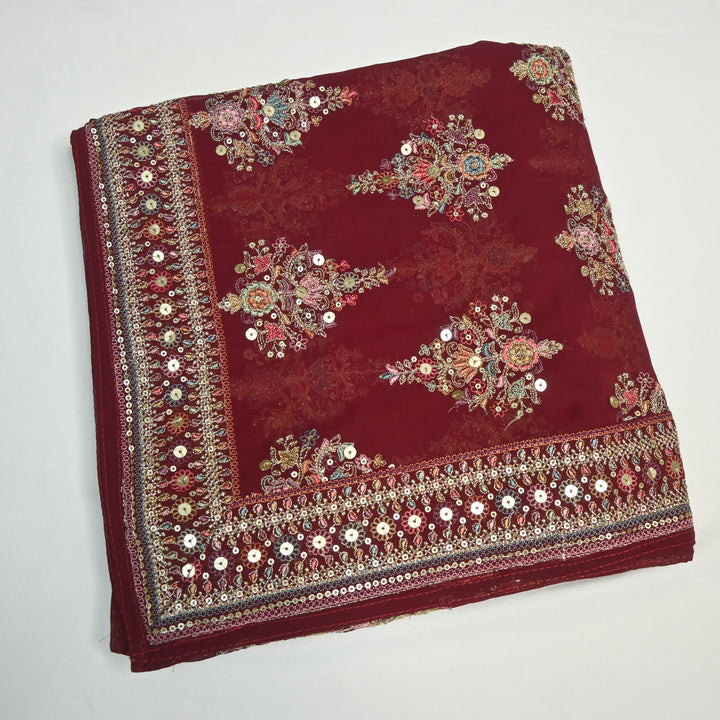 Georgette Zari Sequins Embroidery Dupatta
