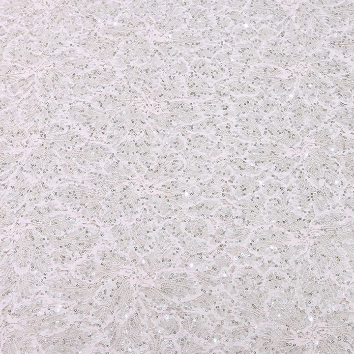 Luxury Imported Heavy Cut Dana, Beads & Sequins Embroidered Net Fabric | 000648-D