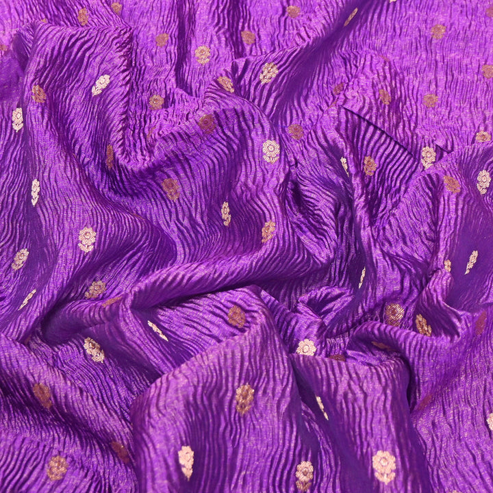 Pure Crush Tissue Zari Booti | Luxury Traditional Designer Fabric | ASE080-09