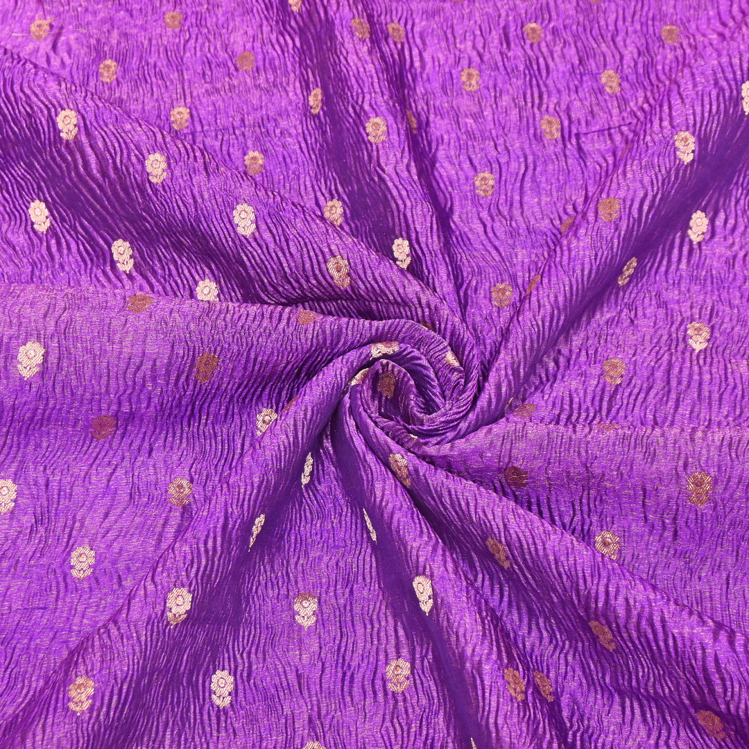 Pure Crush Tissue Zari Booti | Luxury Traditional Designer Fabric | ASE080-09