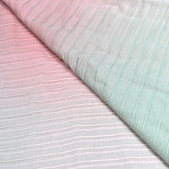 4D Shaded Mul Chanderi Pintex Fabric 44" – Soft Designer Summer Fabric-GP4100-3