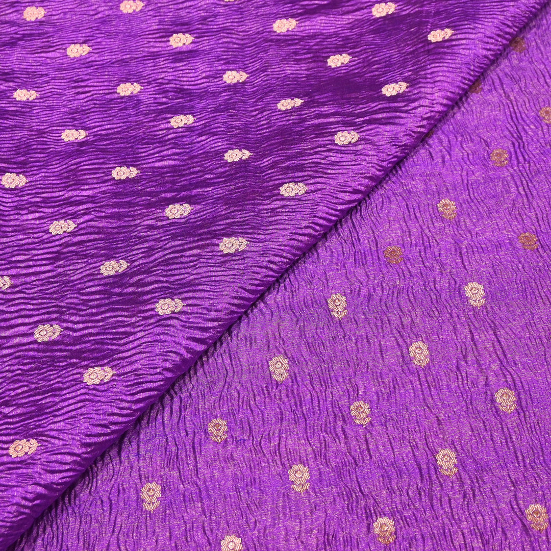 Pure Crush Tissue Zari Booti | Luxury Traditional Designer Fabric | ASE080-09