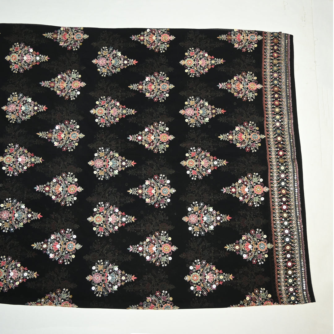 Georgette Zari Sequins Embroidery Dupatta