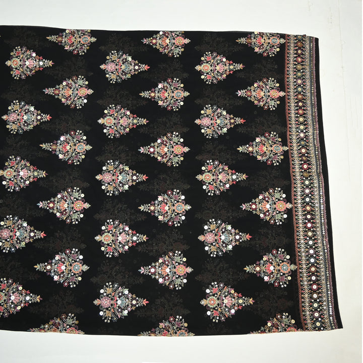 Georgette Zari Sequins Embroidery Dupatta