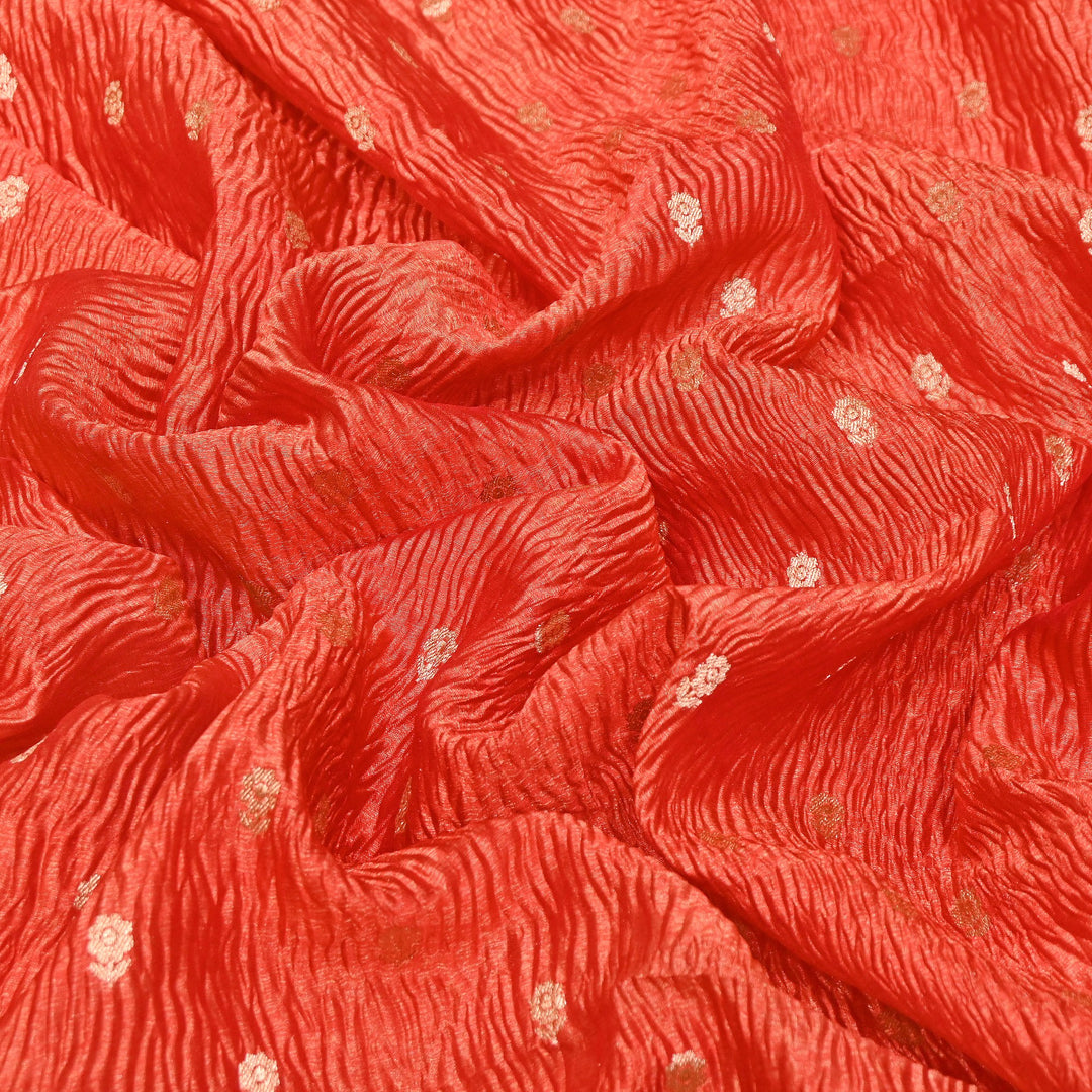 Pure Crush Tissue Zari Booti | Luxury Traditional Designer Fabric | ASE080-10