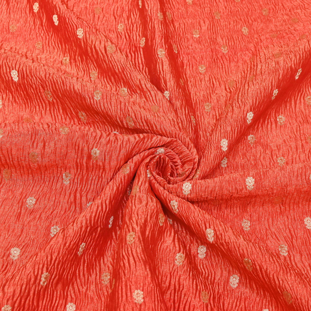 Pure Crush Tissue Zari Booti | Luxury Traditional Designer Fabric | ASE080-10