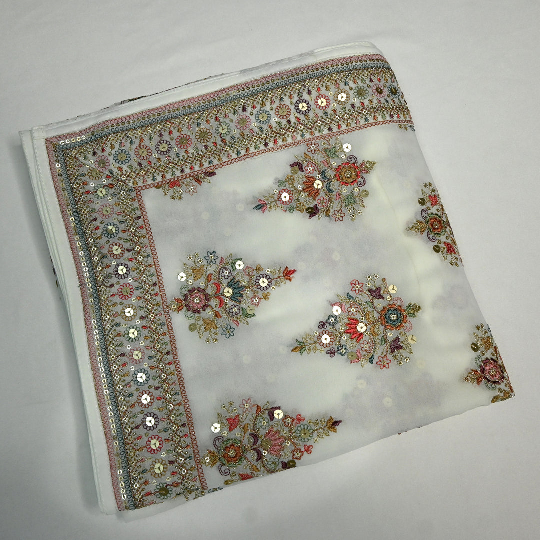 Georgette Zari Sequins Embroidery Dupatta