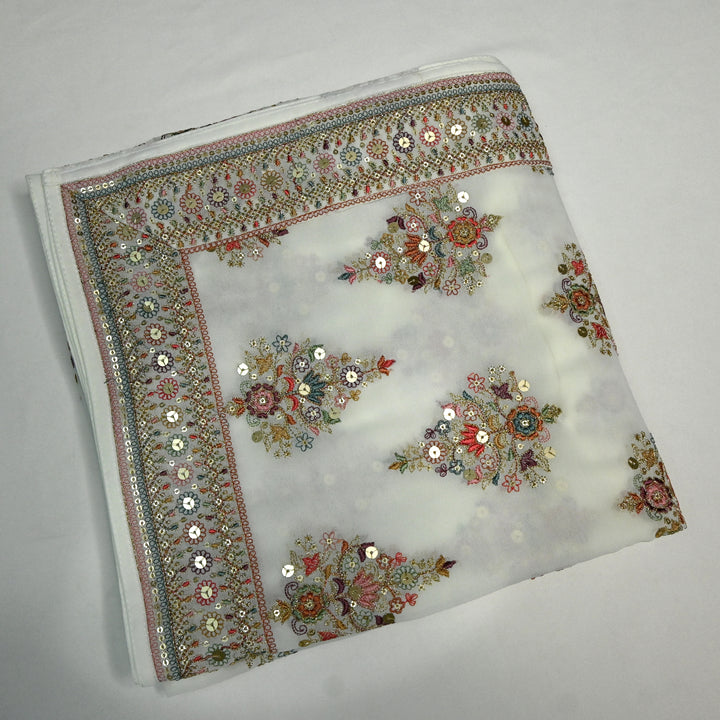 Georgette Zari Sequins Embroidery Dupatta