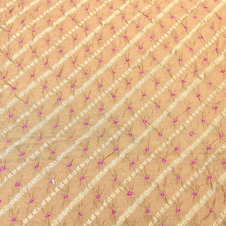 Premium Pure Chiniya Silk Zari Bandhej Fabric | Bandhej Fabric | 002171-02